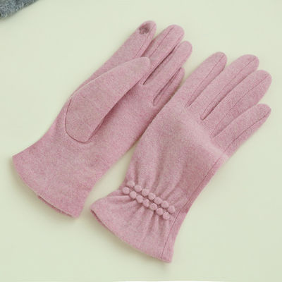 Pink Girl 22x16cm Winter Warm Gloves Outdoor Nylon And Wool Knitted Mittens