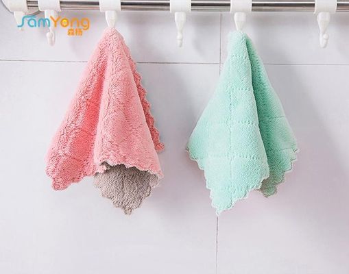 250gsm Quick Dry 30x30cm Kitchen Cleaner Cloth Household Soft Coral Fleece