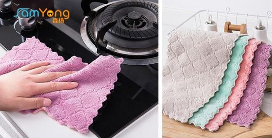 250gsm Quick Dry 30x30cm Kitchen Cleaner Cloth Household Soft Coral Fleece