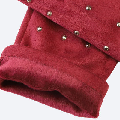 Customized 22cmx16cm Winter Warm Gloves Red Beautiful For Girl