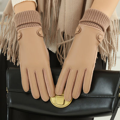 Women Pu Racing Riding Winter Motorcycle Gloves 22x16cm For Outdoor Sports