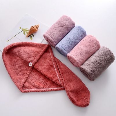 Fast Dry Microfiber Head Towel Anti Frizz Hair Turban Pink Blue