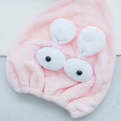 Cute Cartoon 3D Ears Anti Frizz Micro Hair Towel Turban For Long Hair