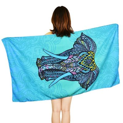 Sand Free 70x140cm Microfiber Beach Towel With Logo Custom Print