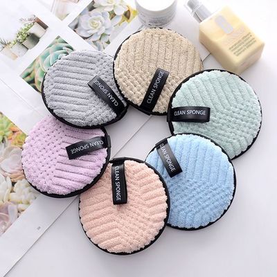 9cm Reusable Makeup Remover Pads Round Shape Facial Cleaning Microfiber Fabric