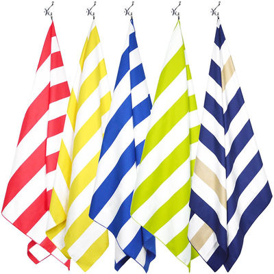 Custom Printing Sand Free Micro Beach Towels Quick Dry Striped