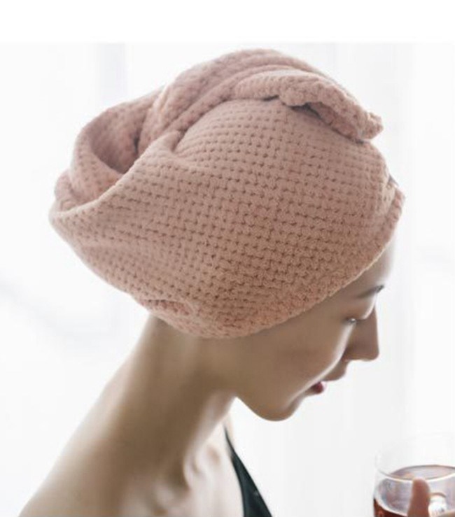 Waffle 25x65cm Microfiber Long Hair Towel Fast Absorbing