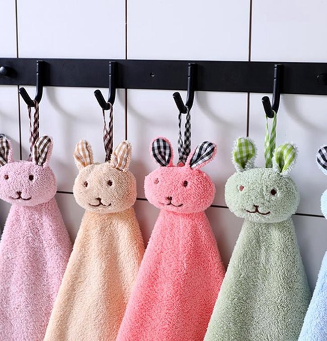 Square Bunny Hanging Hand Kitchen Wipe Cloth Towel Ultra Soft